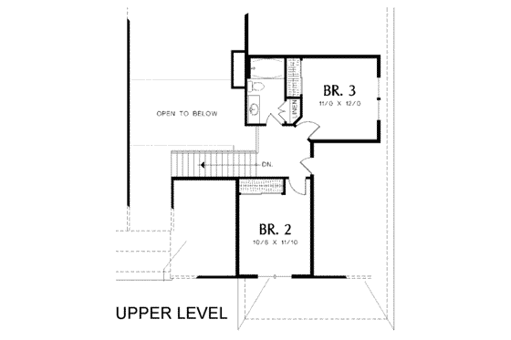 Floor Plan - Upper Floor for Craftsman House Plan #48-163 - 3 bed, 2.5 bath