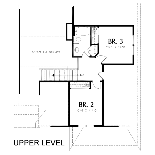 Craftsman Floor Plan - Upper Floor Plan #48-163