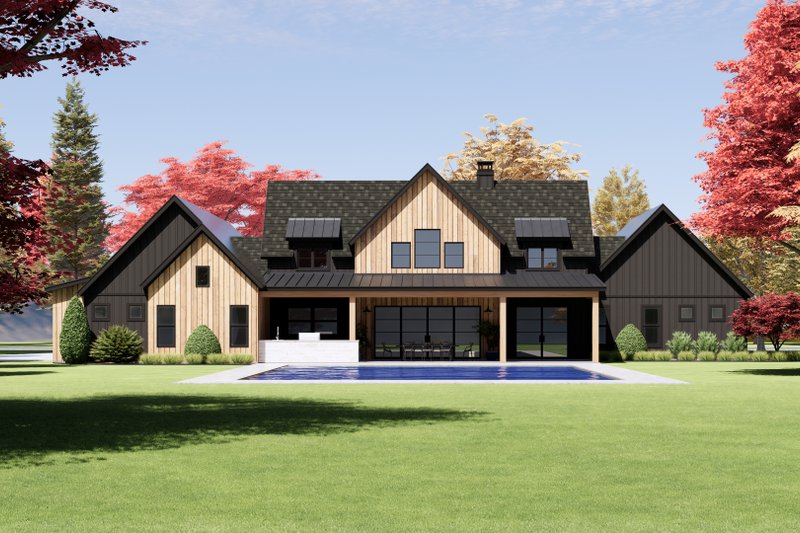 House Plan Design - Exterior - Rear Elevation for Farmhouse House Plan #1096-30 - 4 bed, 4.5 bath