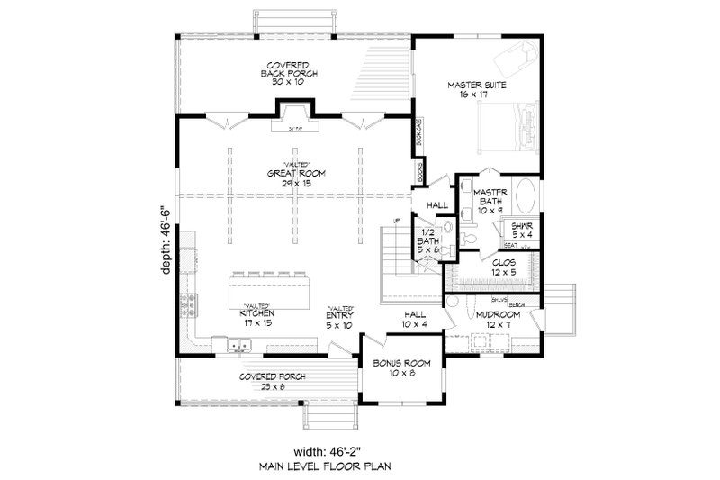 House Plan Design - Floor Plan - Main Floor for Traditional House Plan #932-413 - 3 bed, 3.5 bath