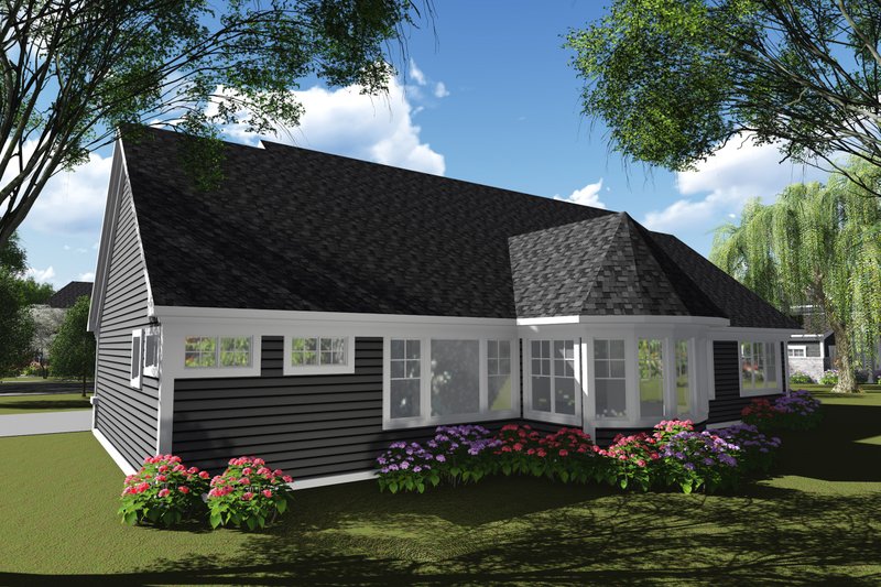 Dream House Plan - Exterior - Rear Elevation for Ranch House Plan #70-1248 - 3 bed, 2 bath