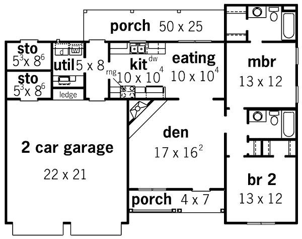 Traditional Floor Plan - Main Floor Plan #16-243