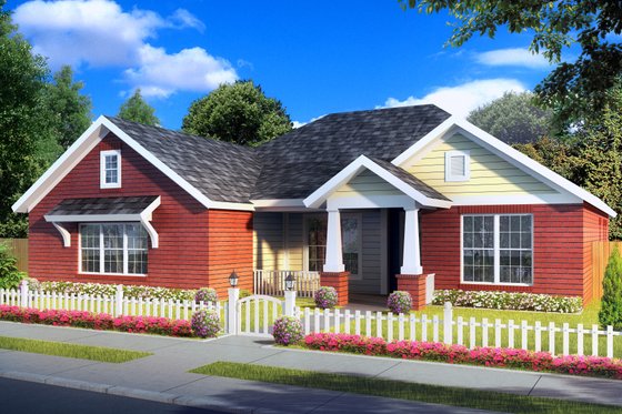 Exterior - Front Elevation 3 for Traditional House Plan #513-2062 - 4 bed, 3 bath