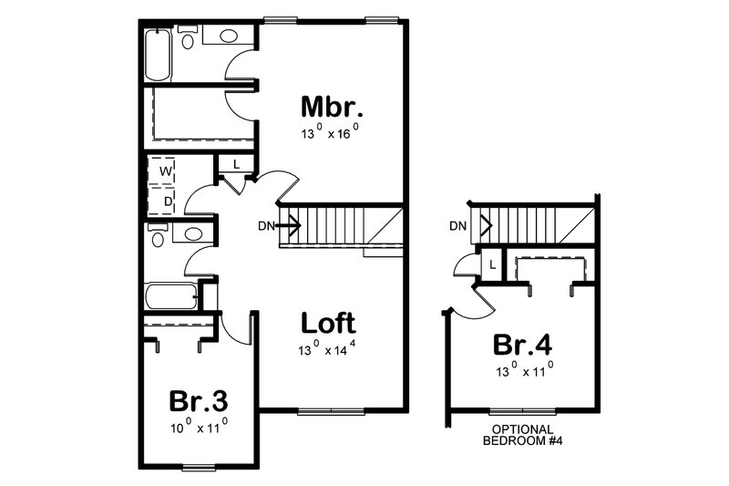 Home Plan - Floor Plan - Upper Floor for Traditional House Plan #20-2456 - 3 bed, 2.5 bath