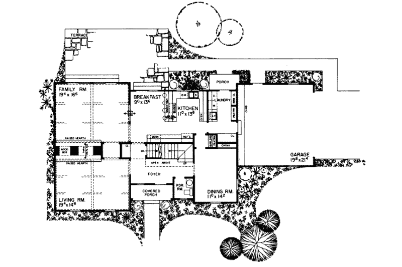 Home Plan - Floor Plan - Main Floor for Country House Plan #72-352 - 3 bed, 2.5 bath