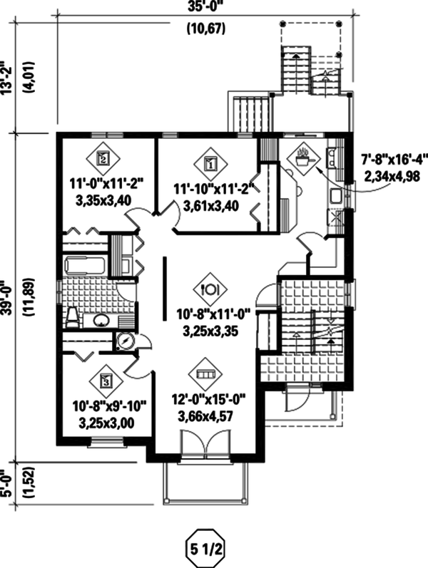 Contemporary Floor Plan - Main Floor Plan #25-4381