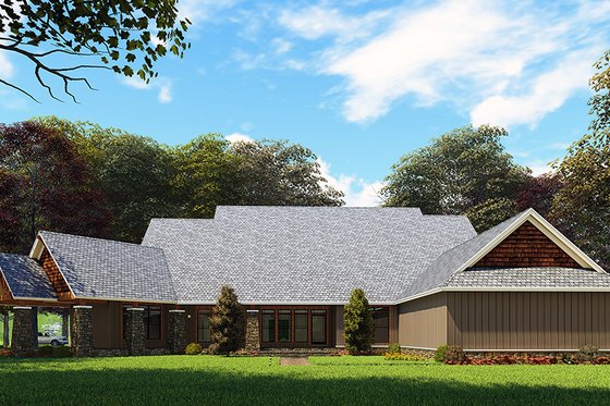Exterior - Rear Elevation for Craftsman House Plan #923-162 - 3 bed, 2 bath