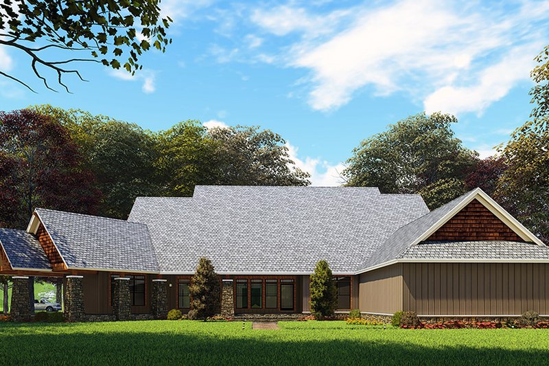 Dream House Plan - Exterior - Rear Elevation for Craftsman House Plan #923-162 - 3 bed, 2 bath
