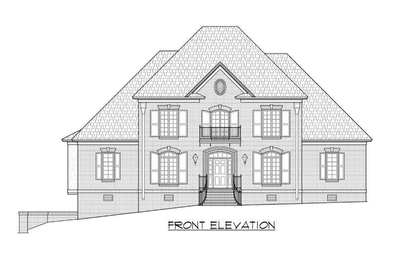 House Blueprint - Exterior - Front Elevation 3 for European House Plan #1054-82 - 5 bed, 4.5 bath