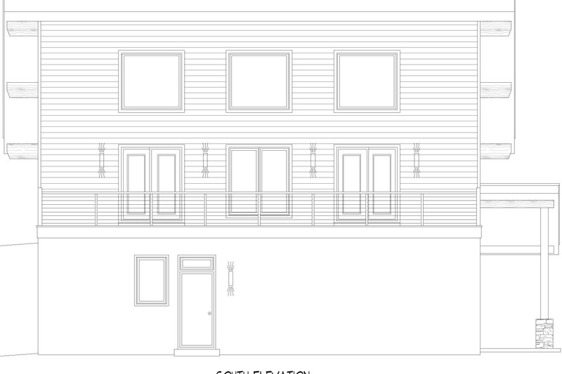 House Design - Exterior - Front Elevation 3 for Beach House Plan #932-1095 - 4 bed, 3 bath