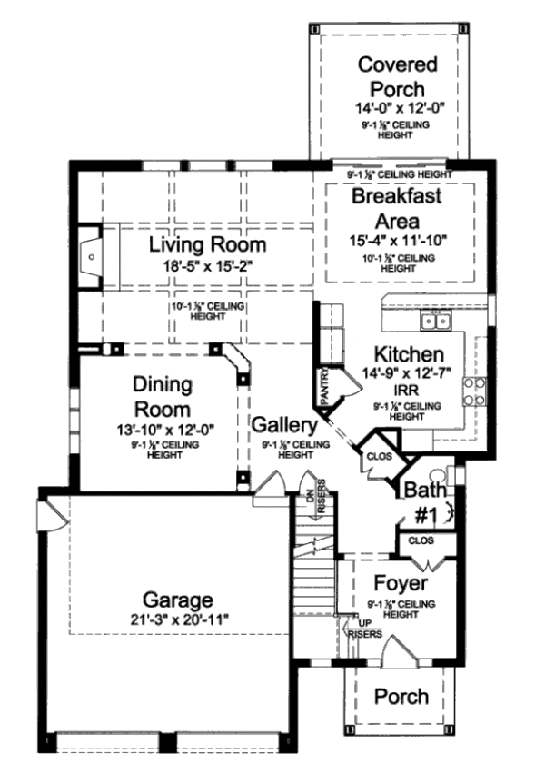Architectural House Design - Traditional Floor Plan - Main Floor Plan #46-445