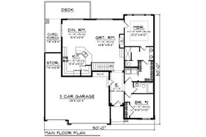 Floor Plan - Main Floor for Contemporary House Plan #70-1489 - 2 bed, 2 bath