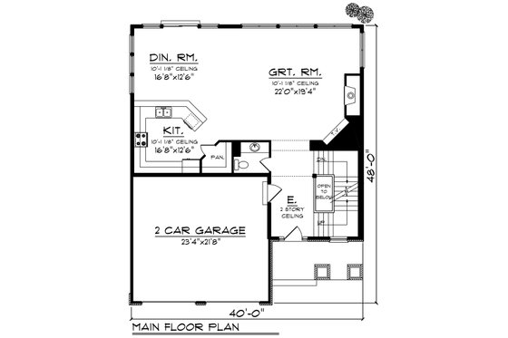 Floor Plan - Main Floor for Traditional House Plan #70-1201 - 3 bed, 2.5 bath