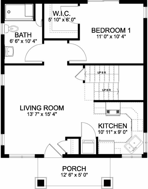 Bungalow Floor Plan - Main Floor Plan #126-208