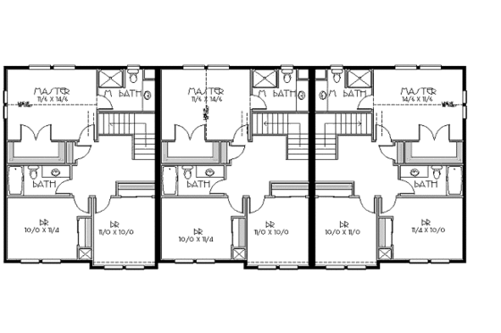 Floor Plan - Upper Floor for Craftsman House Plan #423-8 - 3 bed, 2.5 bath