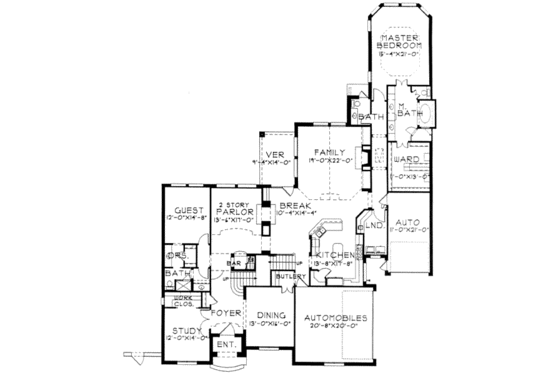 Floor Plan - Main Floor for European House Plan #141-139 - 5 bed, 4.5 bath