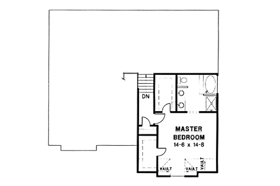 Floor Plan - Upper Floor for Traditional House Plan #67-116 - 3 bed, 2 bath
