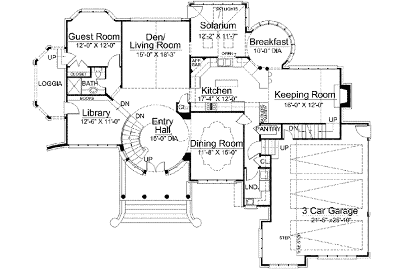 Dream House Plan - Floor Plan - Main Floor for European House Plan #119-204 - 5 bed, 4 bath