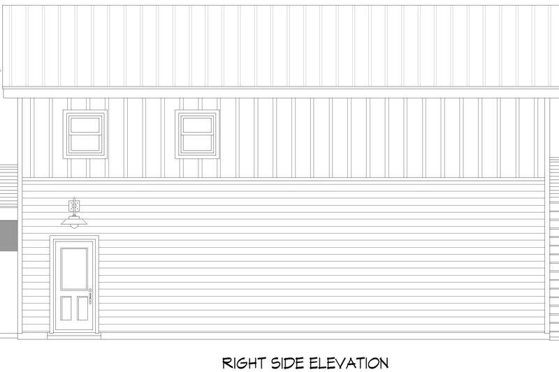 Architectural House Design - Exterior - Other Elevation 2 for Farmhouse House Plan #932-1055 - 1 bed, 1 bath