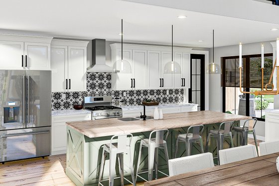 Interior - Kitchen for Barndominium House Plan #455-250 - 4 bed, 3.5 bath