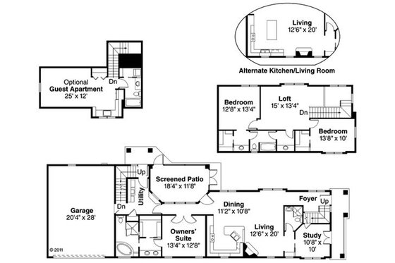 Floor Plan - Main Floor for Cottage House Plan #124-868 - 4 bed, 4 bath