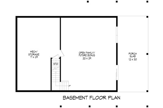 Floor Plan - Lower Floor for Country House Plan #932-1096 - 3 bed, 2.5 bath