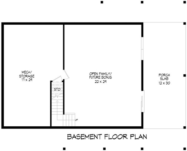 Country Floor Plan - Lower Floor Plan #932-1096