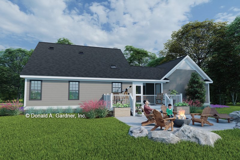 Architectural House Design - Exterior - Rear Elevation for Country House Plan #929-47 - 3 bed, 2 bath