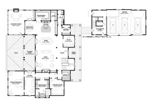 Floor Plan - Main Floor for Country House Plan #928-1 - 4 bed, 4.5 bath