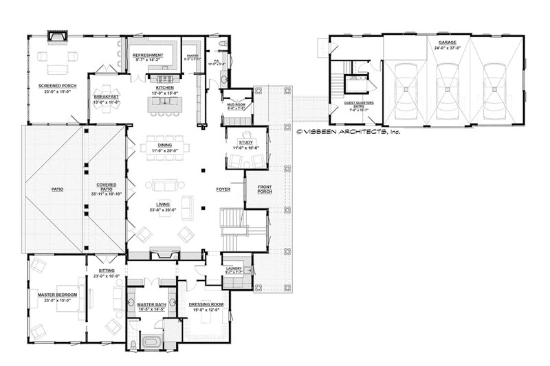 Dream House Plan - Floor Plan - Main Floor for Country House Plan #928-1 - 4 bed, 4.5 bath