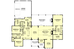 Floor Plan - Main Floor for Farmhouse House Plan #430-329 - 3 bed, 2.5 bath