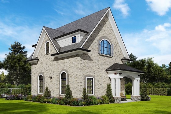 Exterior - Rear Elevation 1 for Traditional House Plan #54-569, 1 bath