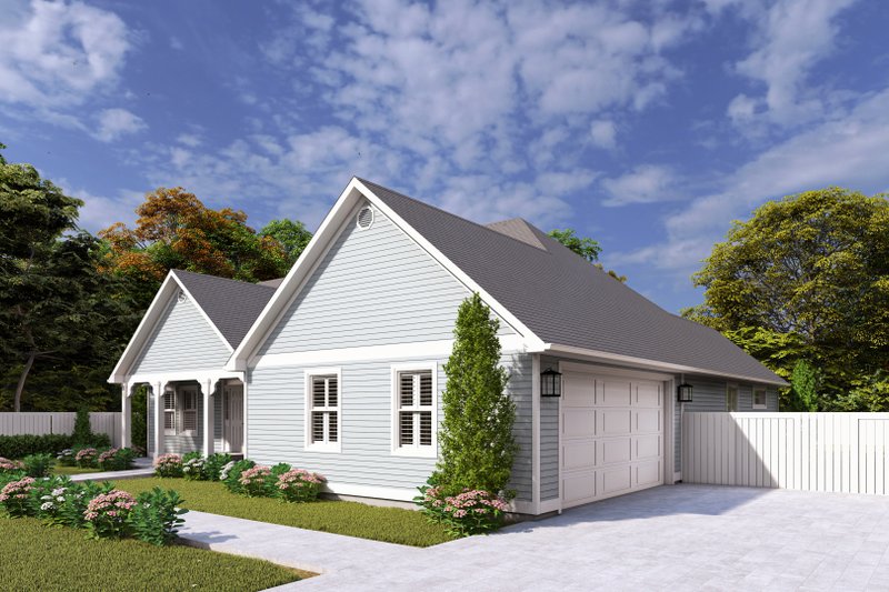 House Blueprint - Exterior - Front Elevation 3 for Ranch House Plan #1060-376 - 3 bed, 2.5 bath