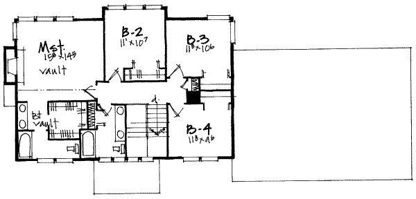 Southern Floor Plan - Upper Floor Plan #308-212