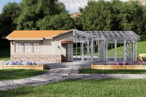 Exterior - Front Elevation 6 for Mediterranean House Plan #1106-102 - 2 bed, 1 bath