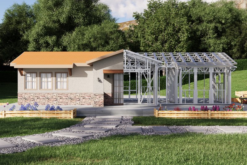 Architectural House Design - Exterior - Front Elevation 6 for Mediterranean House Plan #1106-102 - 2 bed, 1 bath
