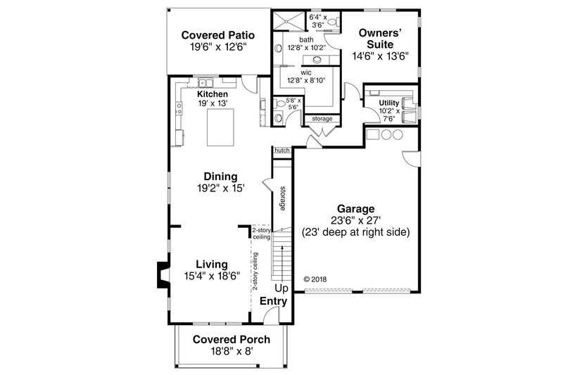 Dream House Plan - Floor Plan - Main Floor for Traditional House Plan #124-1121 - 3 bed, 2.5 bath