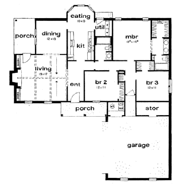 Country Floor Plan - Main Floor Plan #36-276