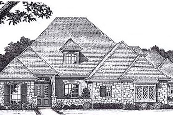 Exterior - Front Elevation for European House Plan #310-940 - 4 bed, 3.5 bath
