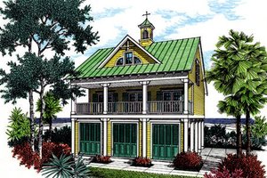 Cottage Exterior - Front Elevation Plan #45-354