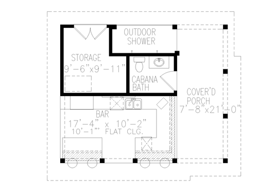 Floor Plan - Main Floor for Modern House Plan #54-578, 0 bath