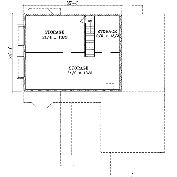 Adobe / Southwestern Floor Plan - Lower Floor Plan #1-421