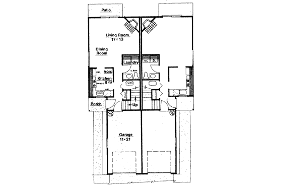 Floor Plan - Main Floor for Modern House Plan #303-229 - 2 bed, 1.5 bath