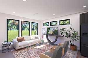 Interior - Family Room for Modern House Plan #1060-326 - 1 bed, 1.5 bath