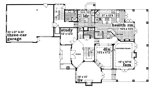 Dream House Plan - Prairie Floor Plan - Main Floor Plan #47-321