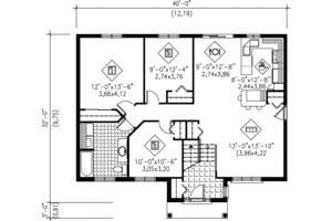 Floor Plan - Main Floor House Plan #25-1036 - 3 bed, 1 bath