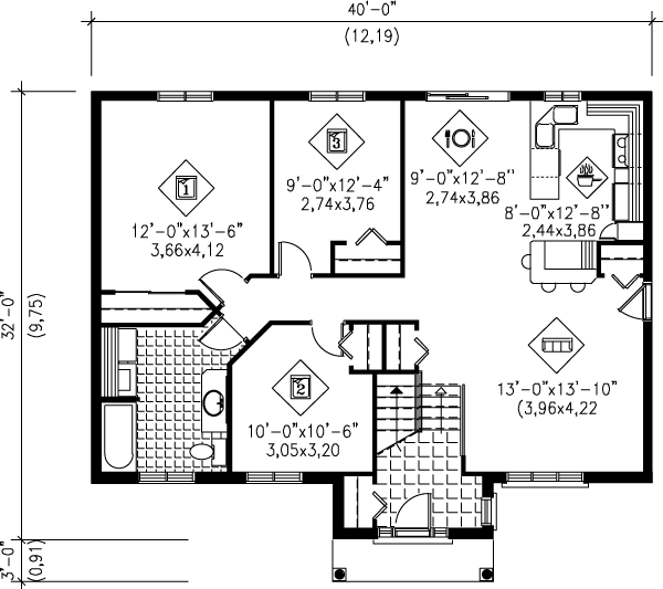 Floor Plan - Main Floor Plan #25-1036