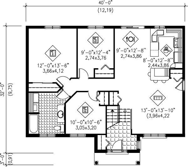 Home Plan - Floor Plan - Main Floor Plan #25-1036