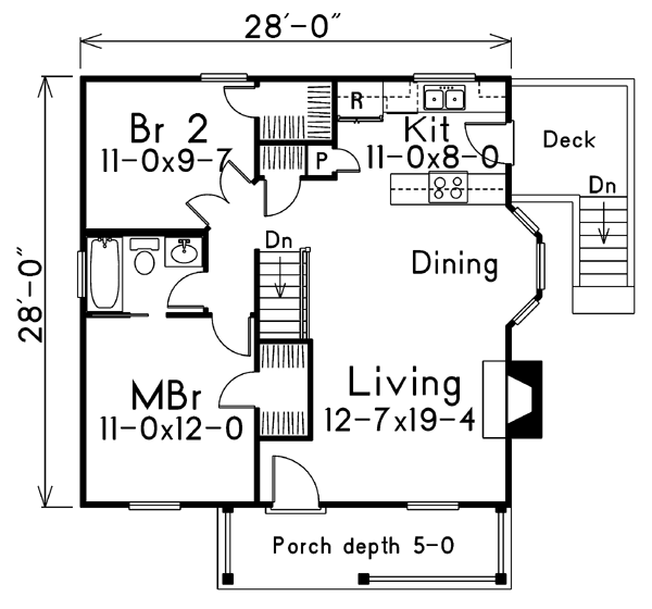 House Plan Design - Cottage Floor Plan - Main Floor Plan #57-167