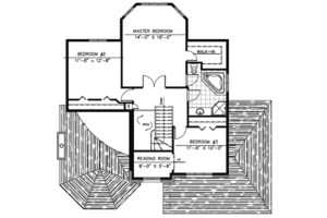 Floor Plan - Upper Floor for European House Plan #138-279 - 3 bed, 1.5 bath